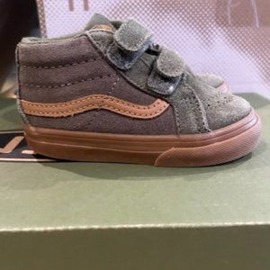 Toddler Green Vans Sk8 High with Gum Sole